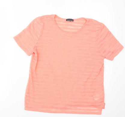 Womens UK Size 10 Warehouse Orange Basic T-Shirt