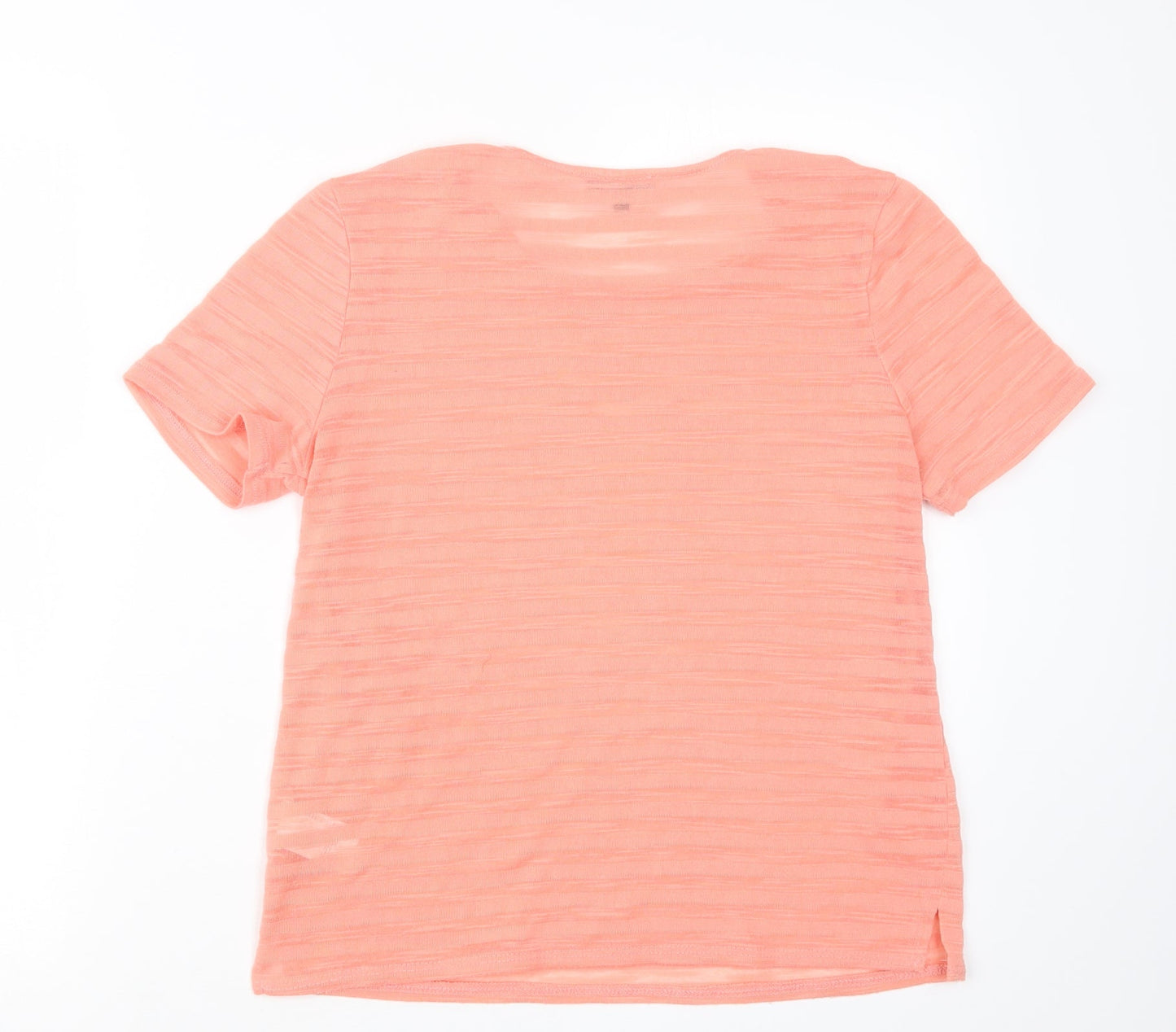Womens UK Size 10 Warehouse Orange Basic T-Shirt