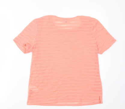 Womens UK Size 10 Warehouse Orange Basic T-Shirt