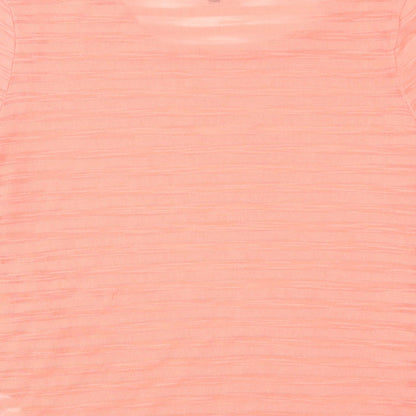 Womens UK Size 10 Warehouse Orange Basic T-Shirt