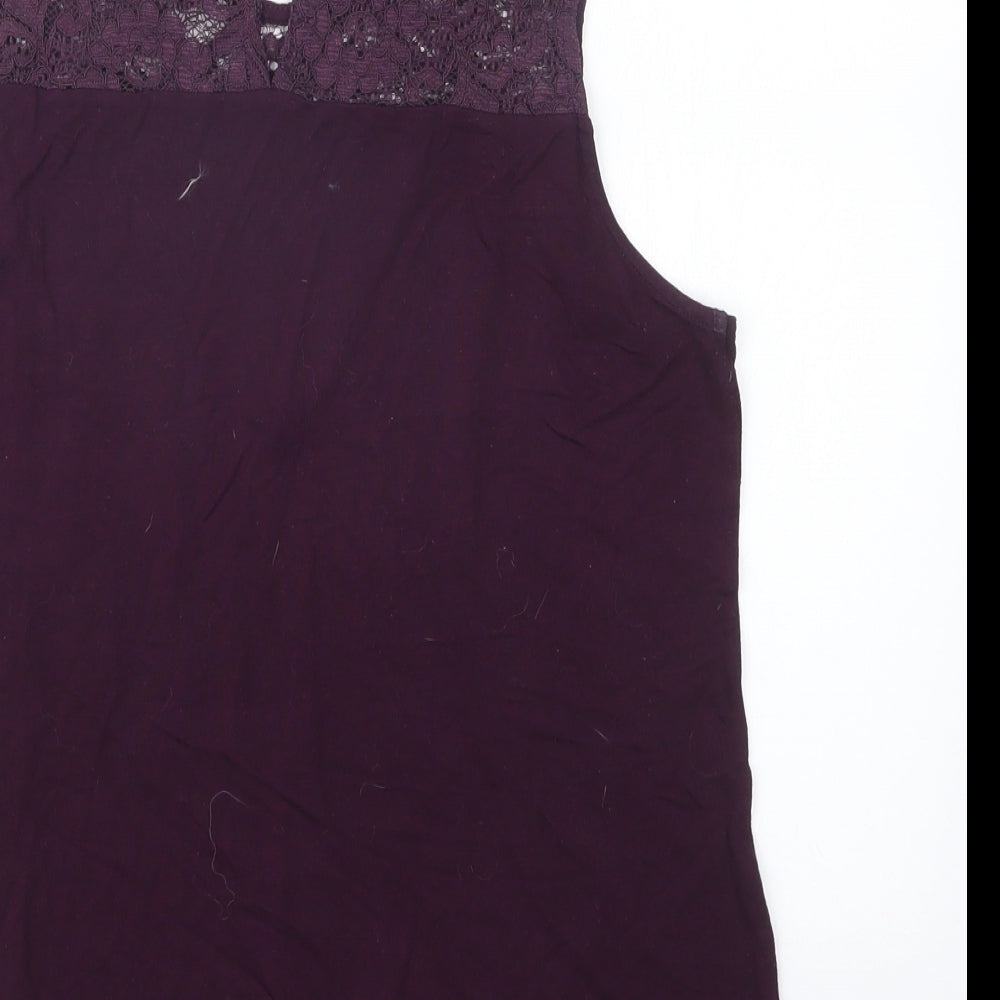 Womens UK Size 10 NEXT Purple Basic Blouse