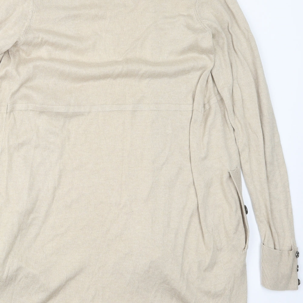 Womens UK Size S Preworn Beige Cardigan Jumper