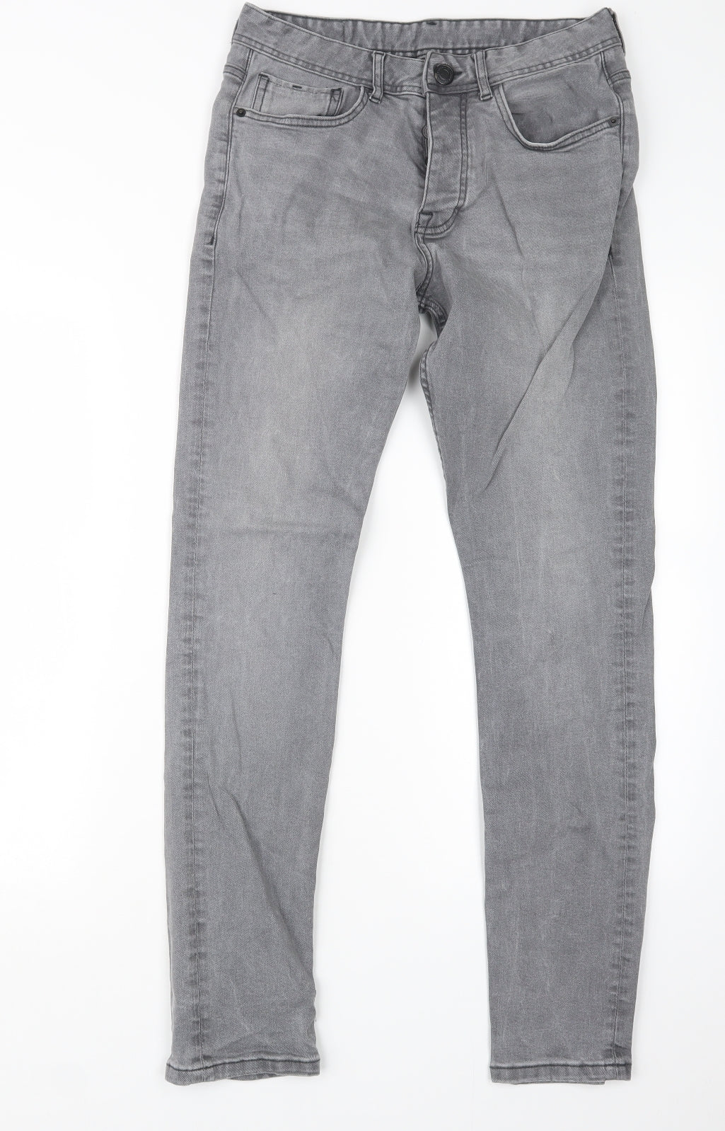 Denim Co. Mens Grey  Denim Straight Jeans Size 28 in L29 in