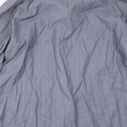 Mens UK Size M Daniel Bessi Blue  Button-Up Long Sleeve Casual Shirt