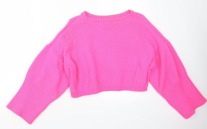I SAW IT FIRST Womens Pink  Knit Pullover Jumper Size S