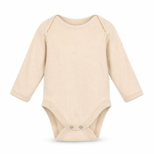 Front view of George Baby Beige Babygrow One-Piece, size 0-3, Months