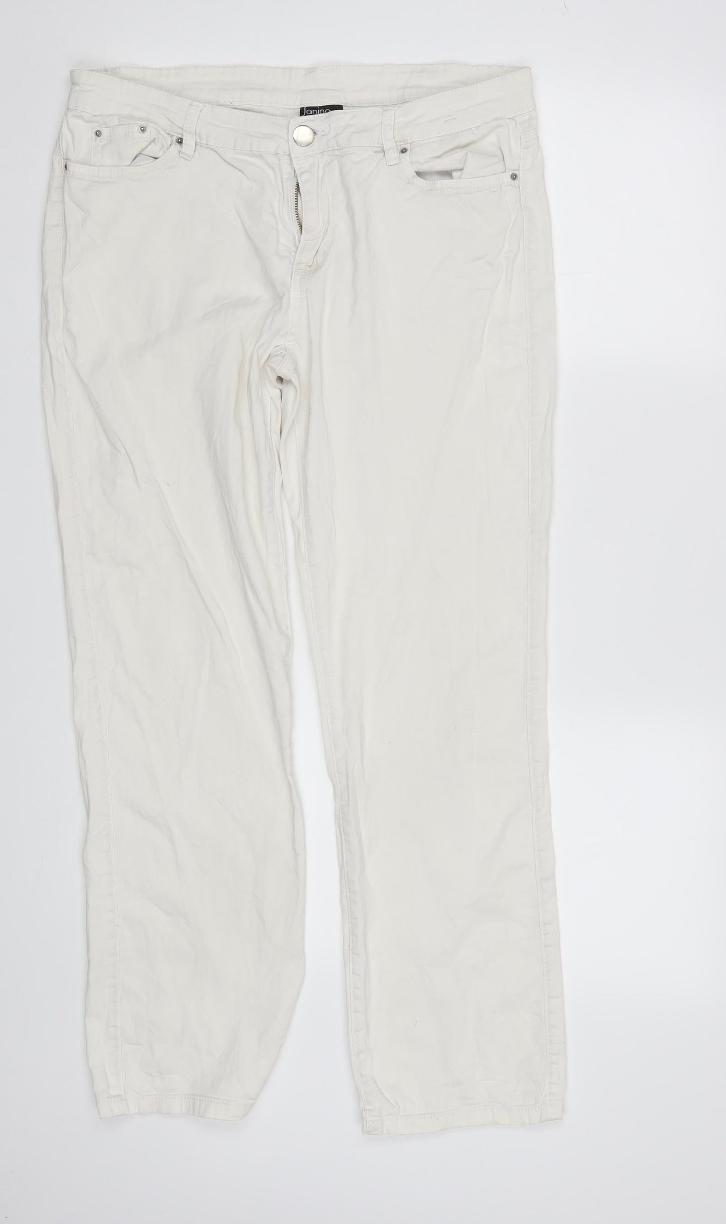 Womens UK Size 14 Janina Regular Fit Straight White Jeans