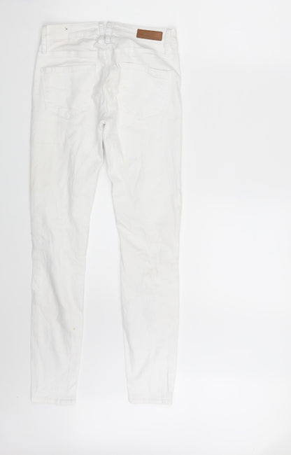 Womens UK Size 10 TALLY WEiJL Slim Fit Skinny White Jeans