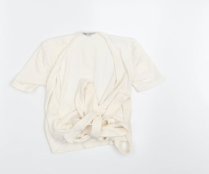 Additional front view of Zara women’s ivory pullover sweatshirt, size S