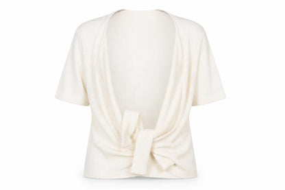 Front view of Zara women’s ivory pullover sweatshirt, size S