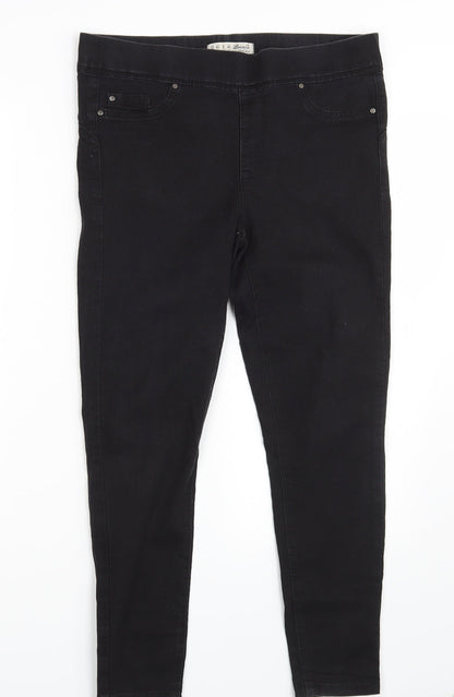 Denim Co.  Womens Black  Denim Jegging Jeans Size 12 L26 in