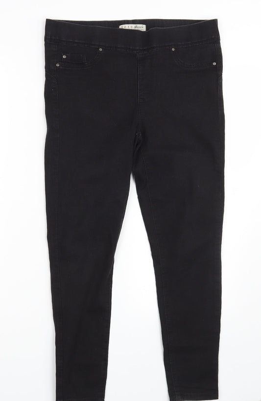 Denim Co.  Womens Black  Denim Jegging Jeans Size 12 L26 in
