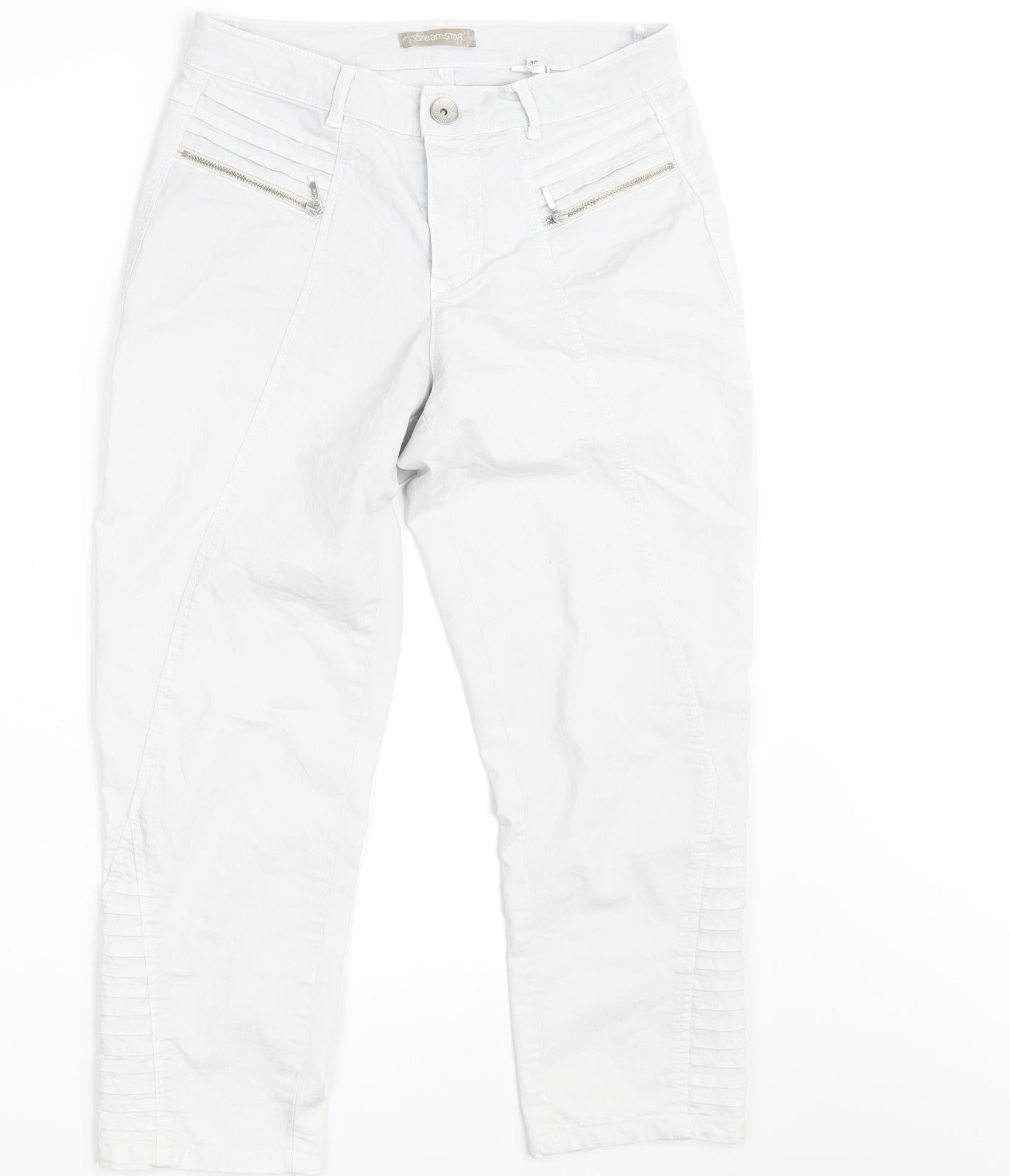 DREAM STAR Womens White  Denim Cropped Jeans Size 8 L23 in