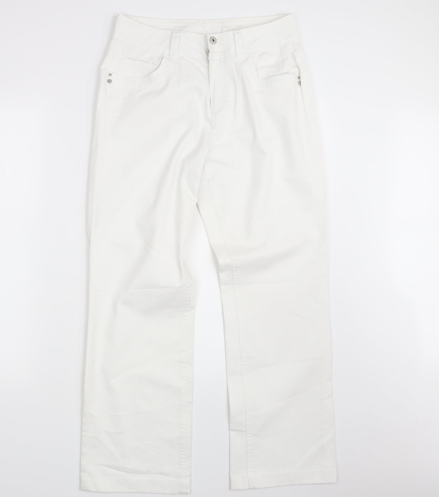Biaggini Womens White  Denim Straight Jeans Size 30 in L29 in
