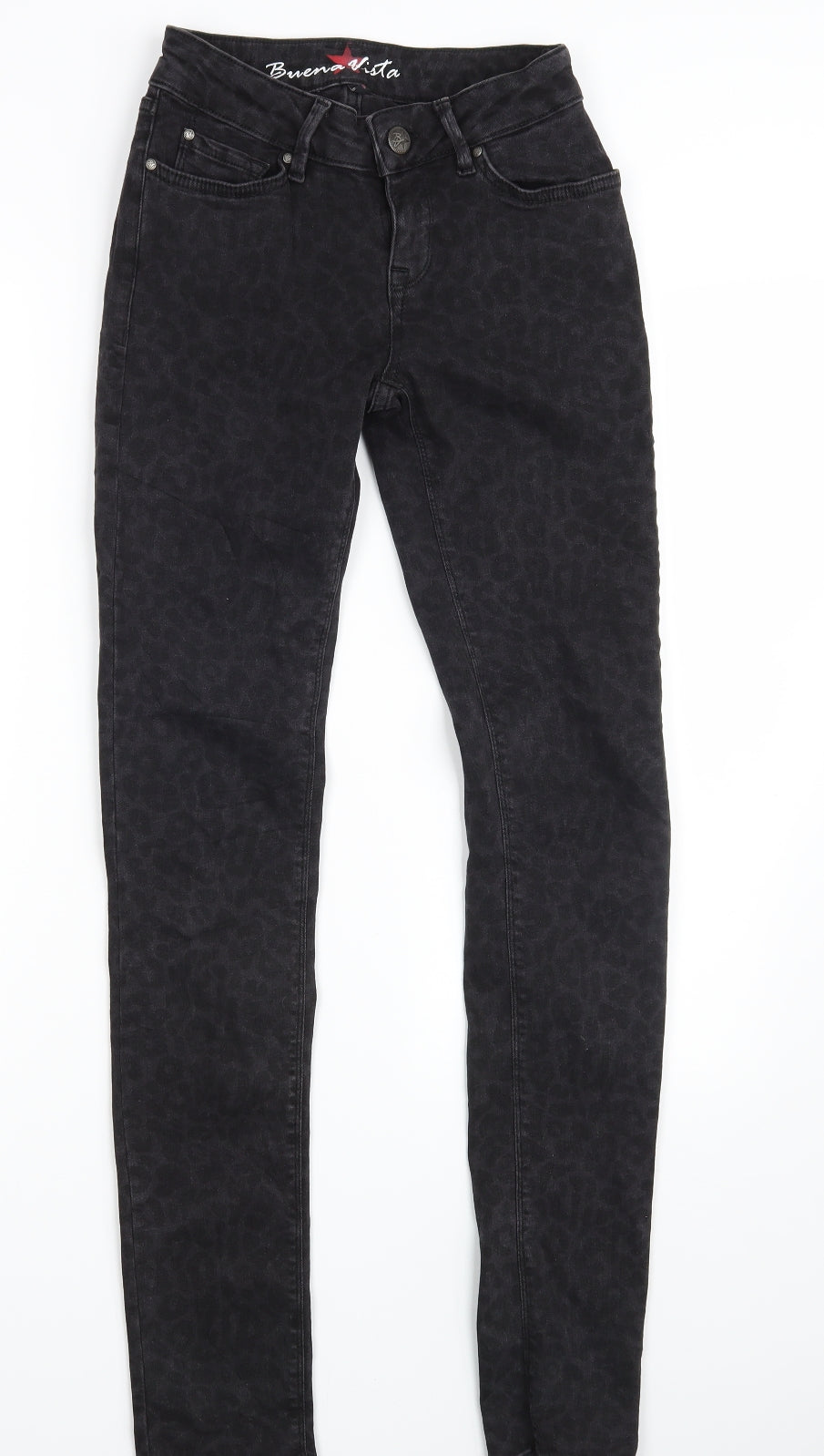 Womens UK Size 2XS Buena Vista Slim Fit Skinny Black Jeans