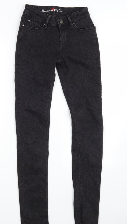 Womens UK Size 2XS Buena Vista Slim Fit Skinny Black Jeans