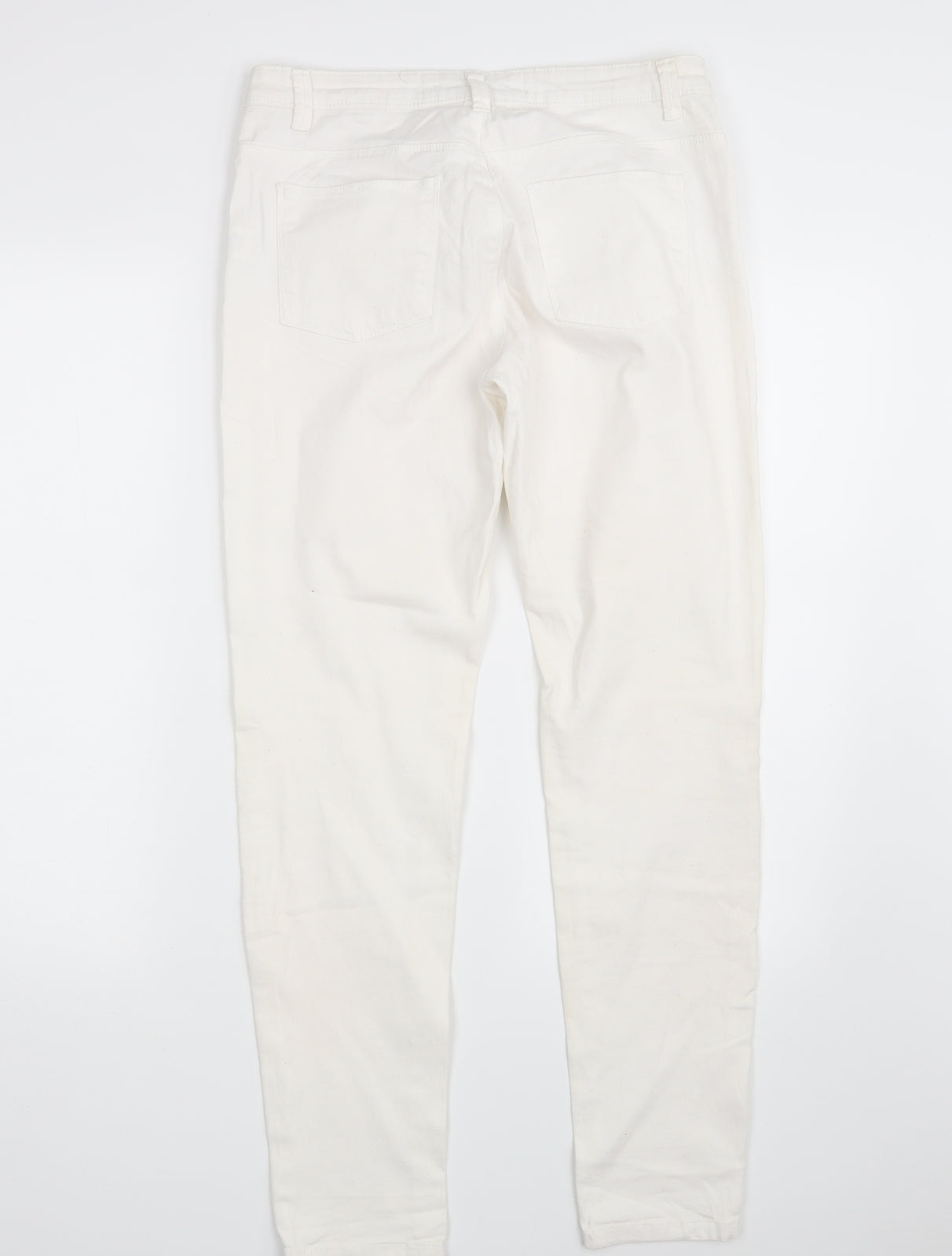 Denim Co.  Womens White  Denim Straight Jeans Size 12 L28 in