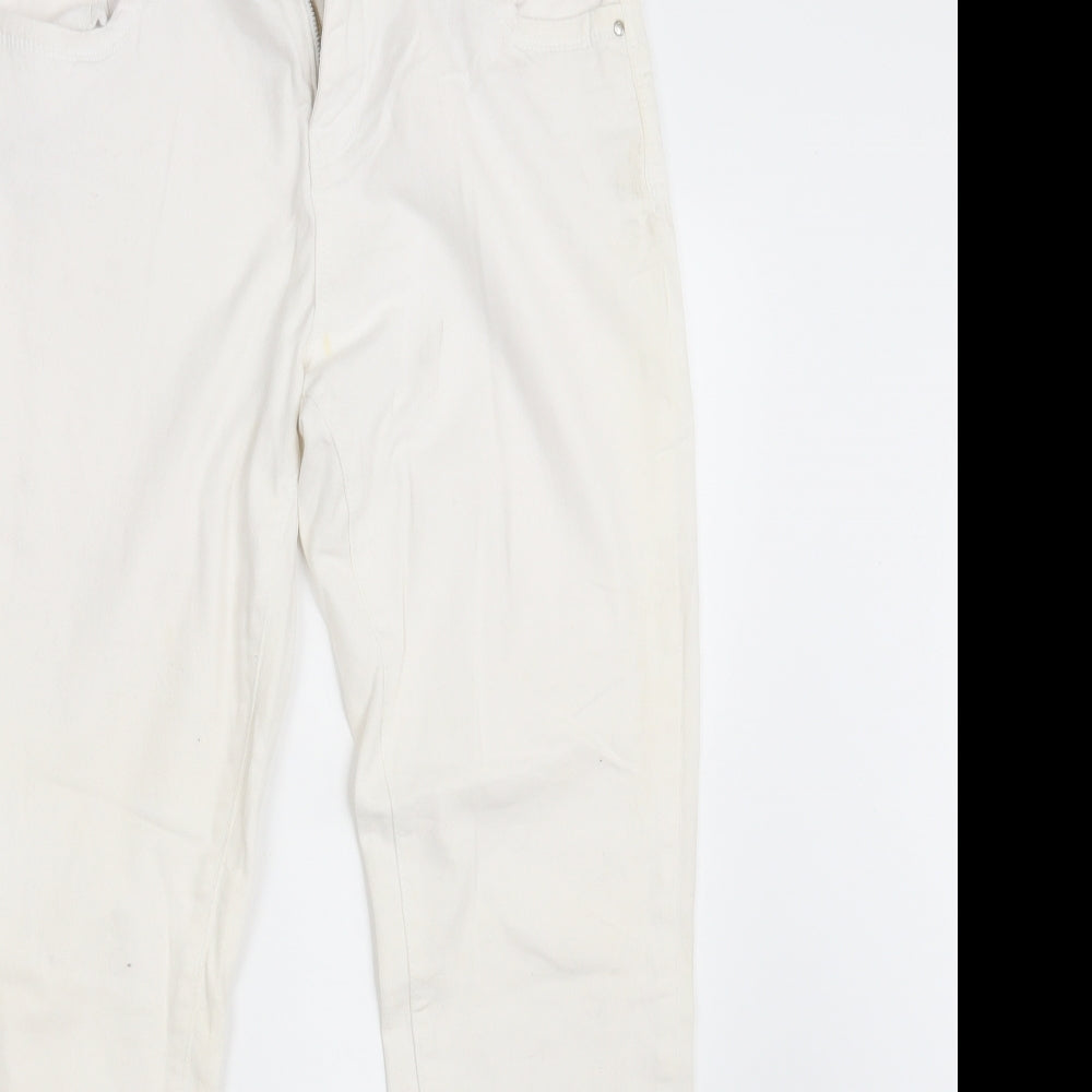 Denim Co.  Womens White  Denim Straight Jeans Size 12 L28 in