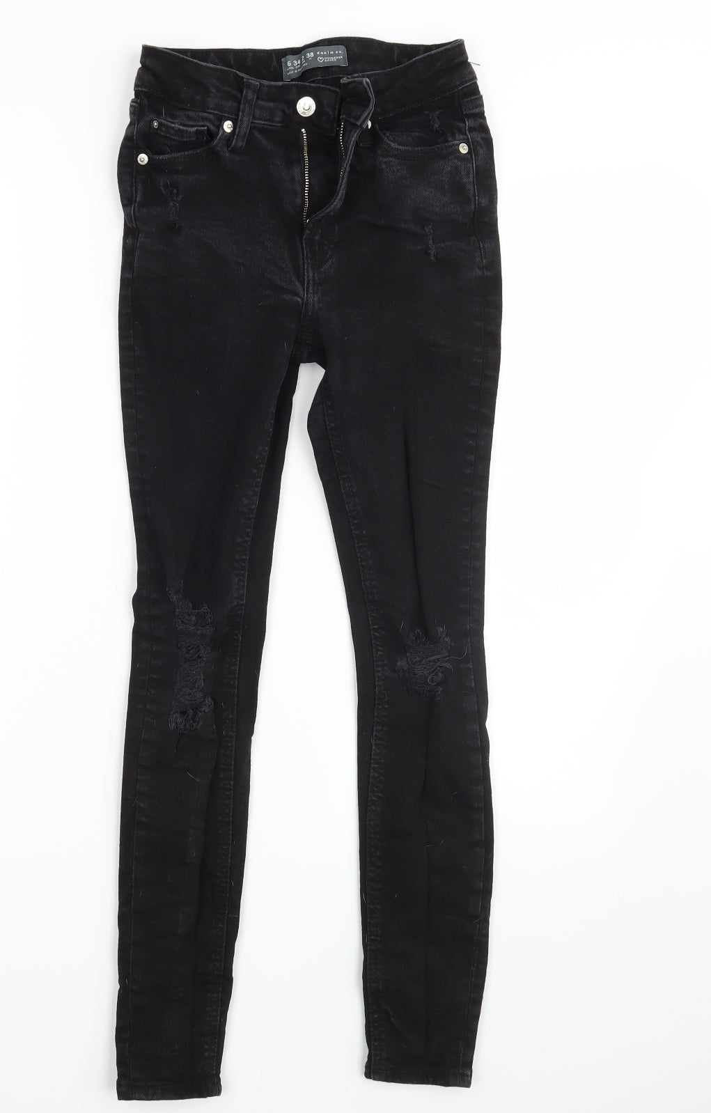 Denim Co.  Womens Black  Denim Skinny Jeans Size 6 L26 in