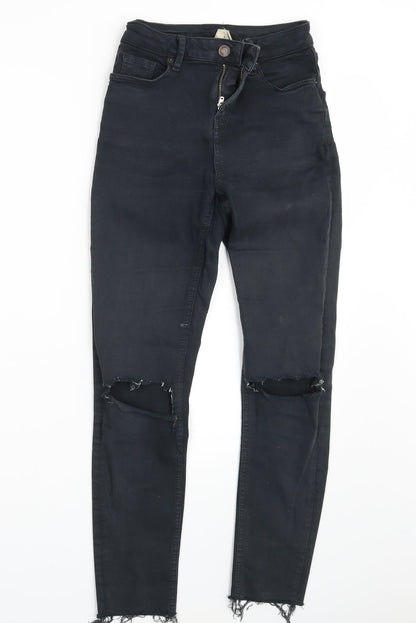 Topshop Womens Black  Denim Skinny Jeans Size 24 in L26 in