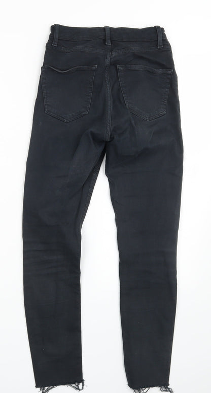 Topshop Womens Black  Denim Skinny Jeans Size 24 in L26 in