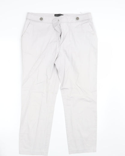 Womens UK Size 14 Dorothy Perkins Regular Fit  White Trousers