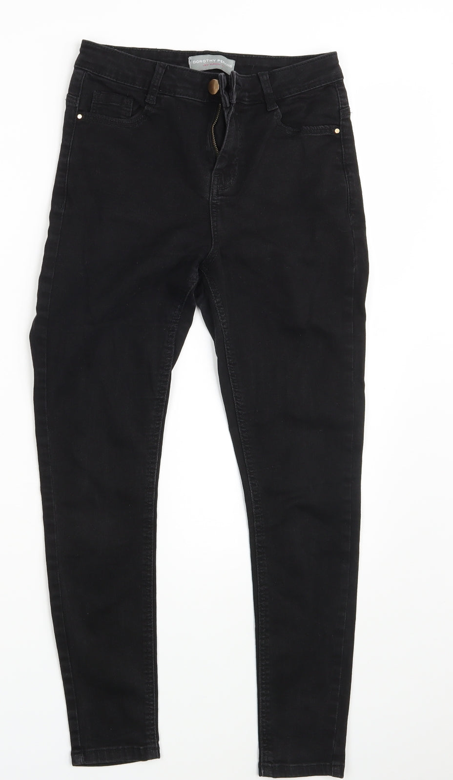 Dorothy Perkins Womens Black  Denim Skinny Jeans Size 6 L25 in