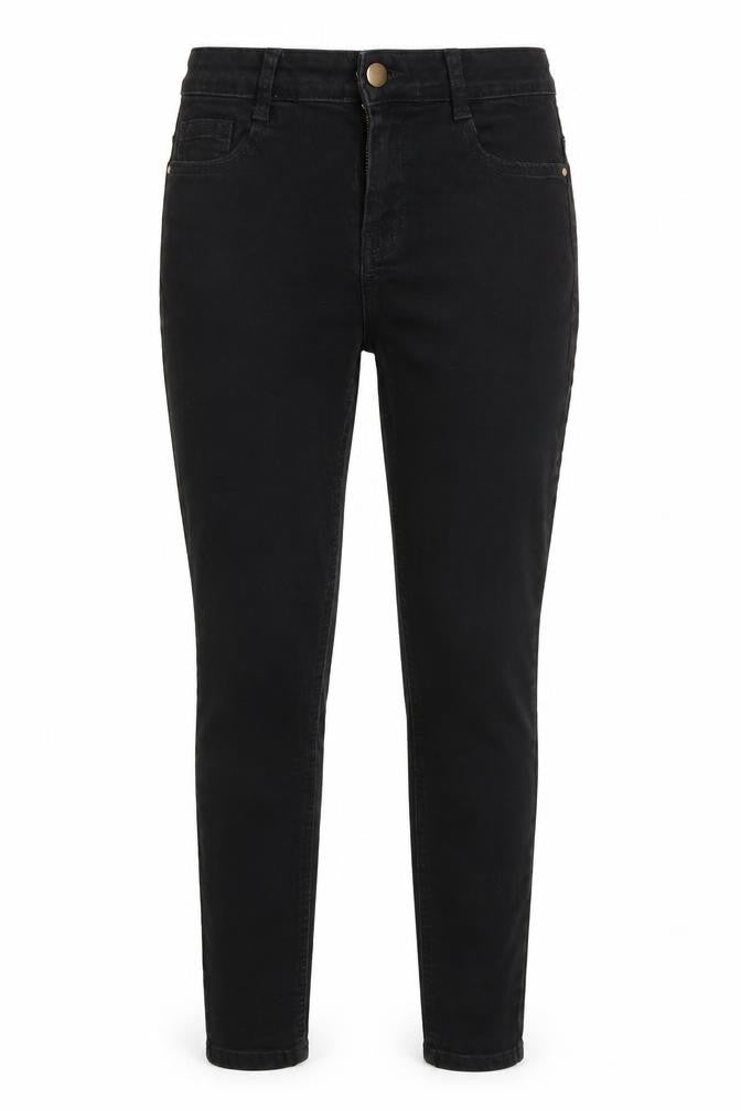 Front view of Dorothy Perkins women’s black denim skinny jeans, size UK 6, 25-inch leg
