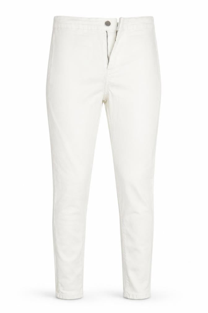 Front view of Topshop women’s ivory denim jegging jeans, size UK 32, in, 32-inch leg