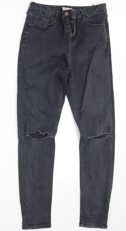 Topshop Womens Black  Denim Skinny Jeans Size 30 in L30 in