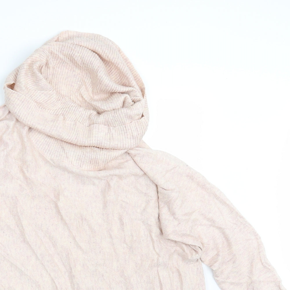 Close-up detail of First Avenue women’s pink pullover sweatshirt, size S