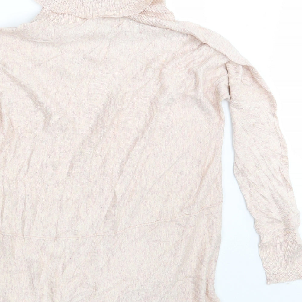 Brand and care label for First Avenue women’s pink pullover sweatshirt, size S