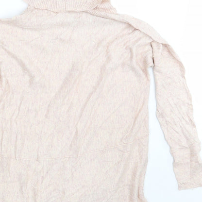 Brand and care label for First Avenue women’s pink pullover sweatshirt, size S