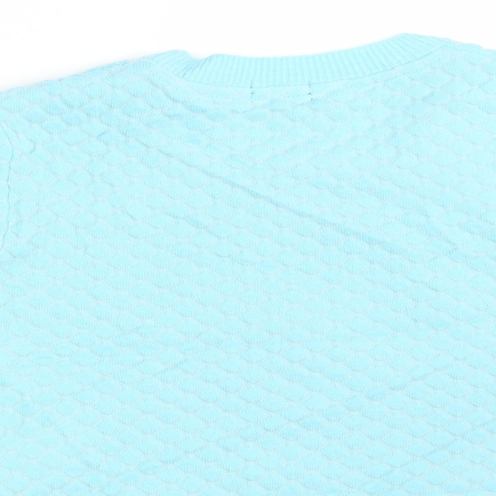 F&F Womens Blue Geometric Knit Pullover Jumper Size 12