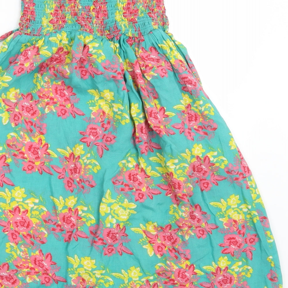 Peacocks Girls Green Floral  A-Line  Size S