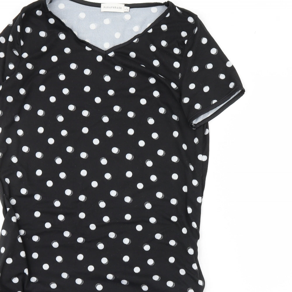 Paraphrase Womens Black Polka Dot  Mini  Size S