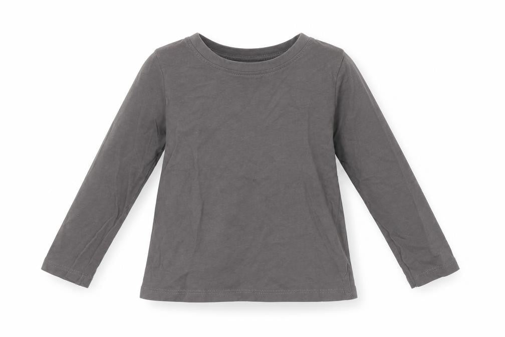 Front view of Lulipu Baby Grey Basic T-Shirt, size 12, Months