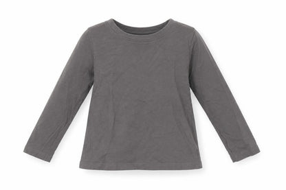Front view of Lulipu Baby Grey Basic T-Shirt, size 12, Months