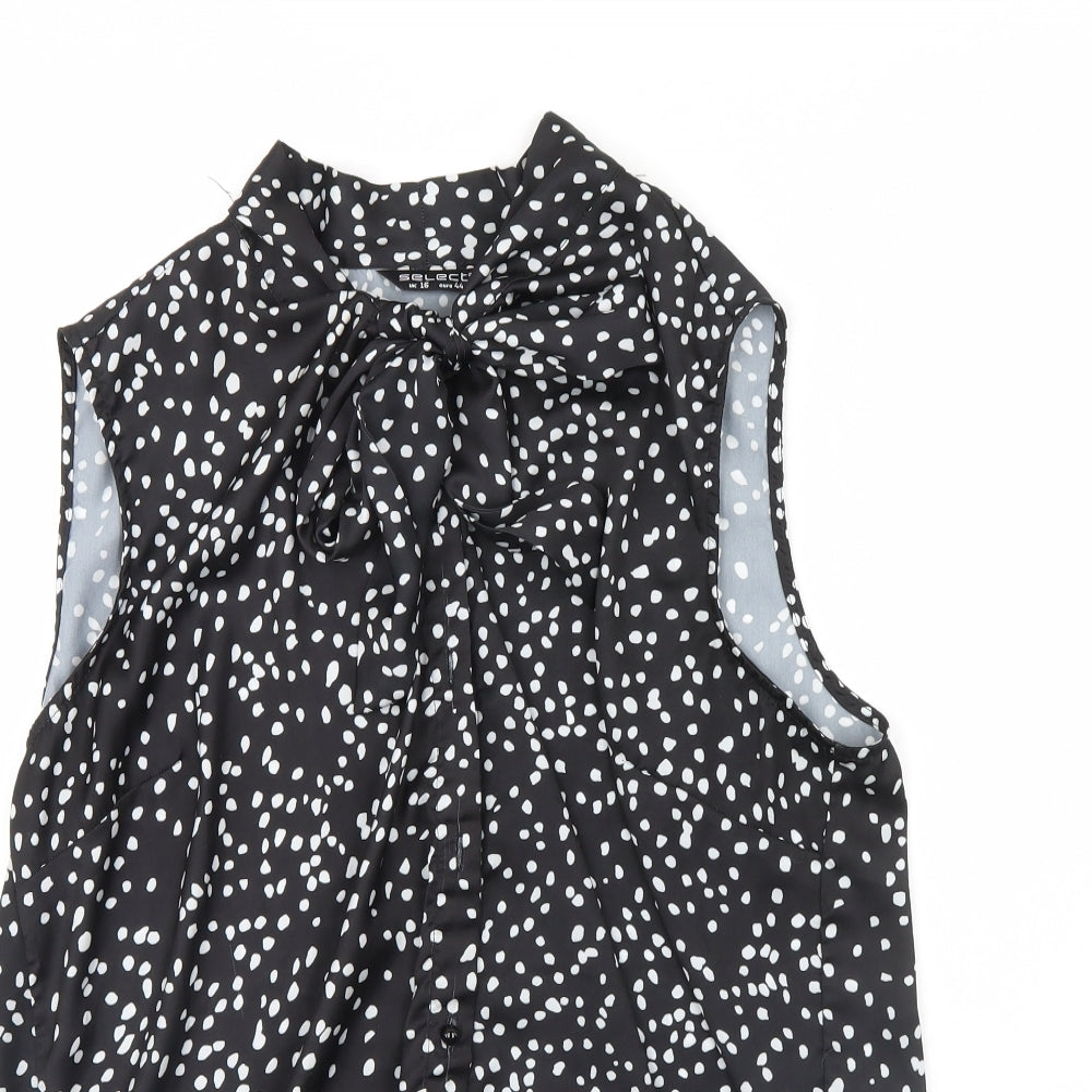 Womens UK Size 16 Select Black Basic Button-Up