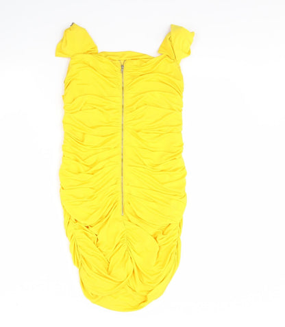 Maia Hemera Womens Yellow   Bodycon  Size S