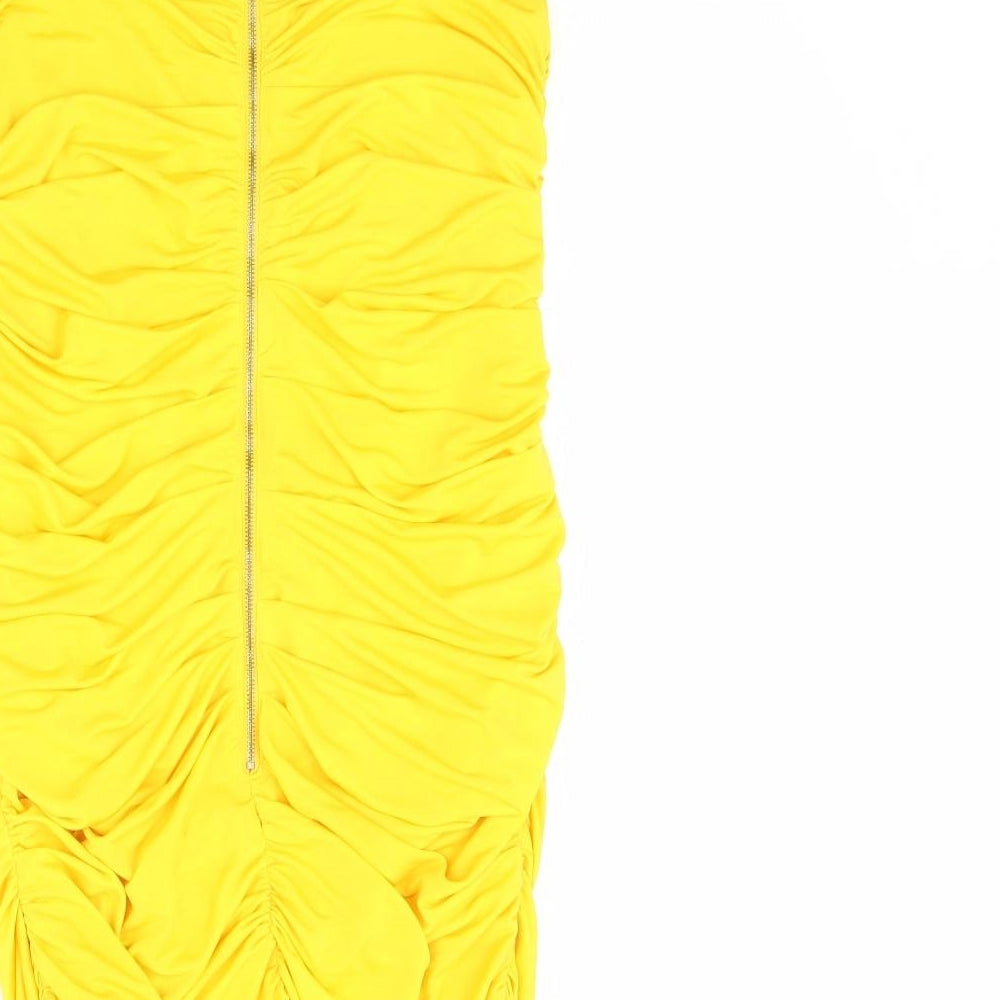 Maia Hemera Womens Yellow   Bodycon  Size S