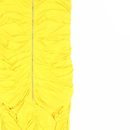Maia Hemera Womens Yellow   Bodycon  Size S