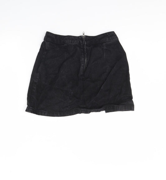 ASOS Womens Black  Denim Mini Skirt Size 10