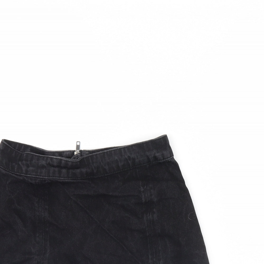 ASOS Womens Black  Denim Mini Skirt Size 10