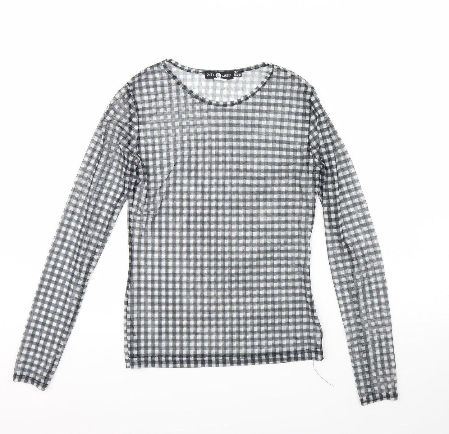 Daisy Street Womens Black Plaid  Basic Blouse Size 12