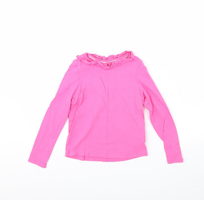 Additional front view of Marks & Spencer girls’ pink basic blouse, size 6, years