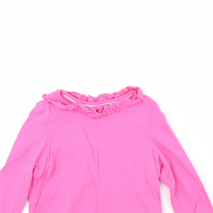 Close-up detail of Marks & Spencer girls’ pink basic blouse, size 6, years