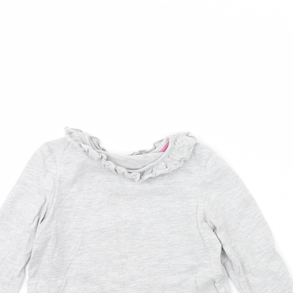 M&s Girls Grey   Basic T-Shirt Size 6 Years