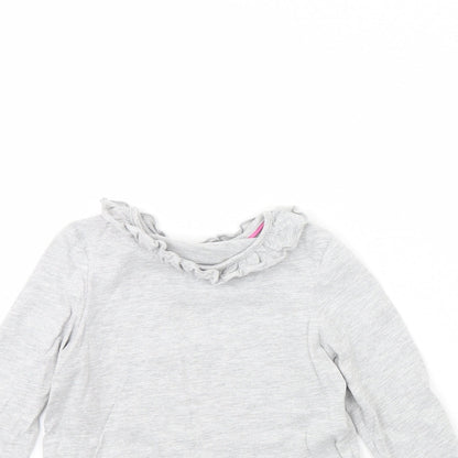 M&s Girls Grey   Basic T-Shirt Size 6 Years