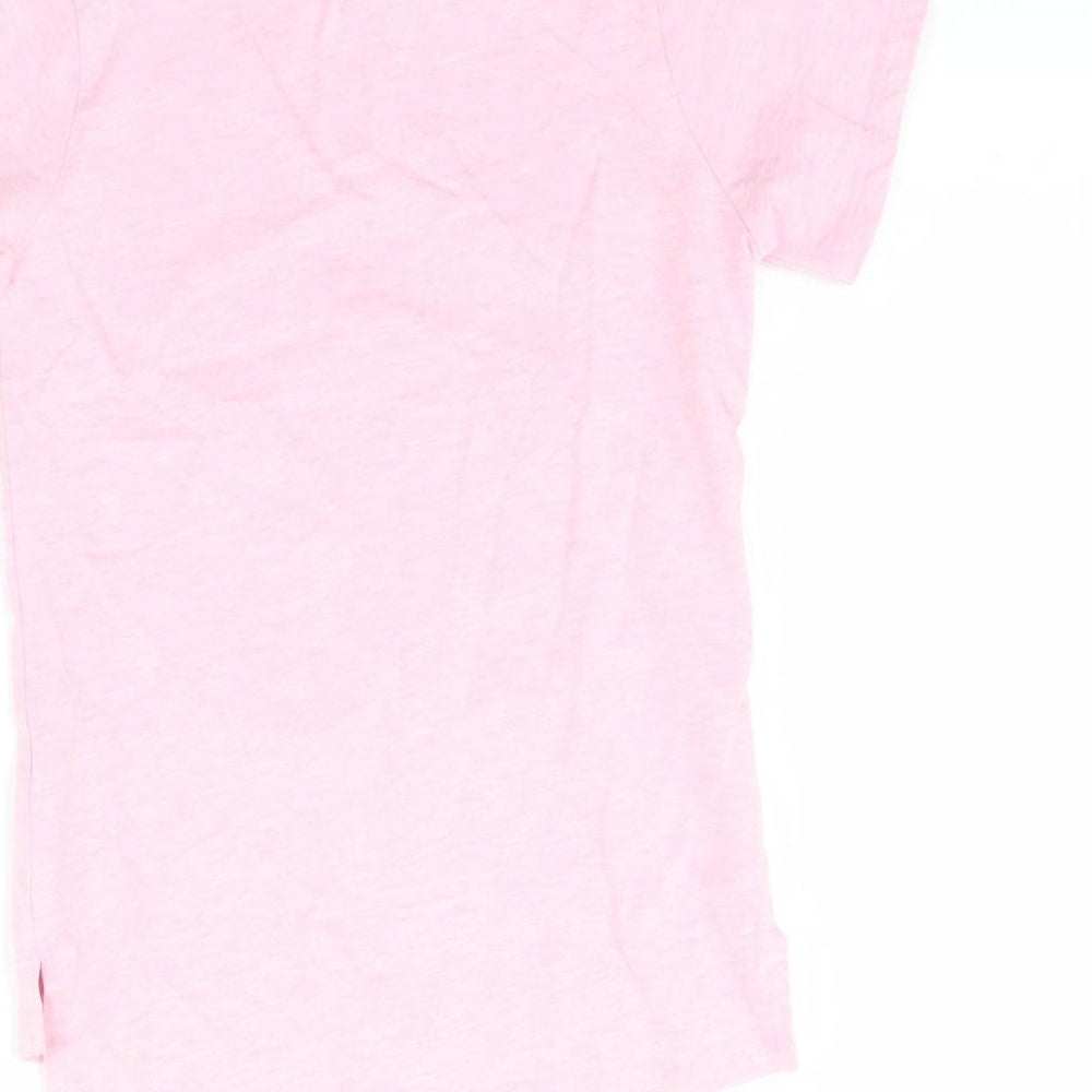 Preworn Girls Pink   Basic T-Shirt Size 7 Years  - Dog